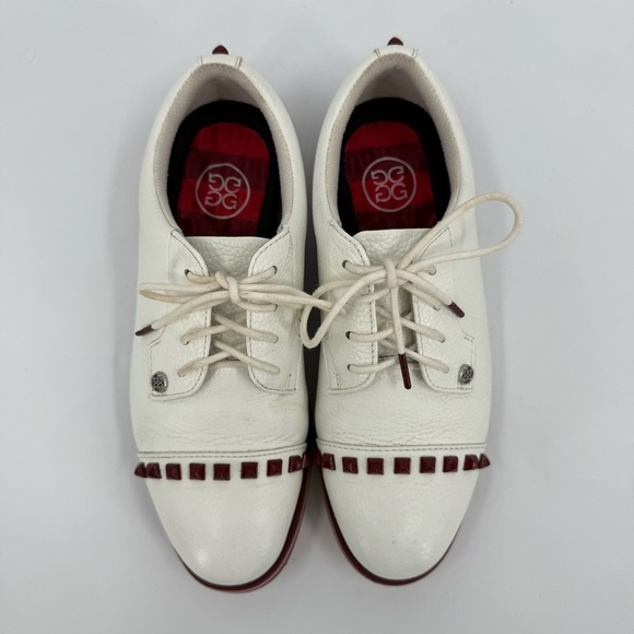 G/FORE Gallivanter Stud Cap Toe Ladies Golf Shoe in Snow / Red Size 8.5 - Picture 3 of 10